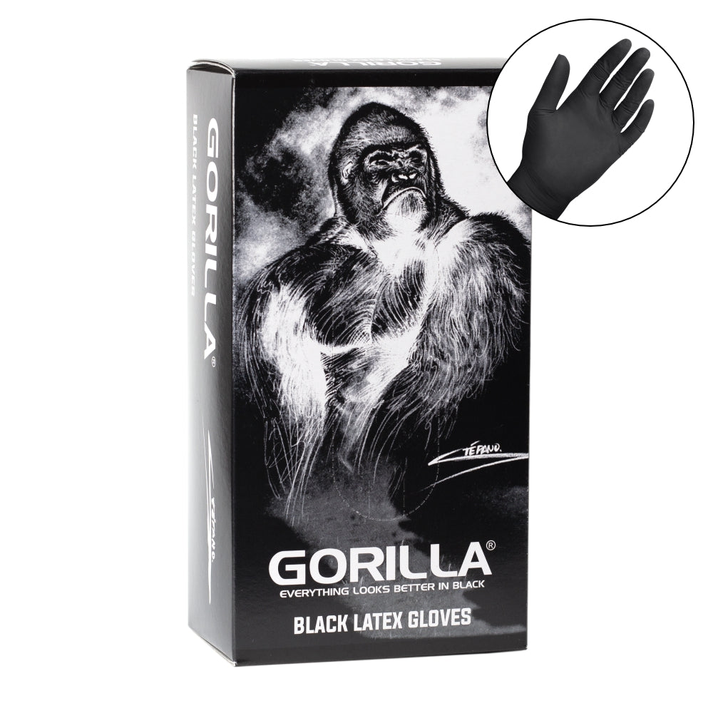 Gorilla Black Latex Exam Gloves SOLD BY THE CASE (10 Boxes) As low a