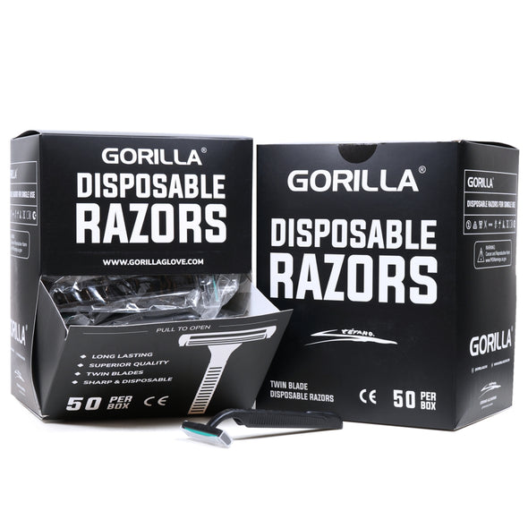 Gorilla Black Twin Blade Razors (50/Box) - Price Per Box