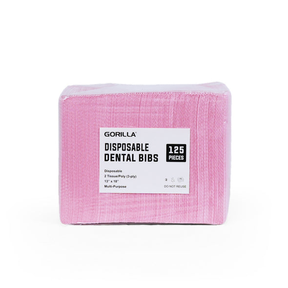 Pink Disposable Lap Cloths / Dental Bibs 13" x 18" (500/Case)