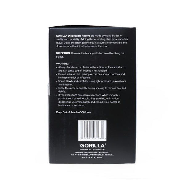 Gorilla Black Twin Blade Razors (50/Box) - Price Per Box